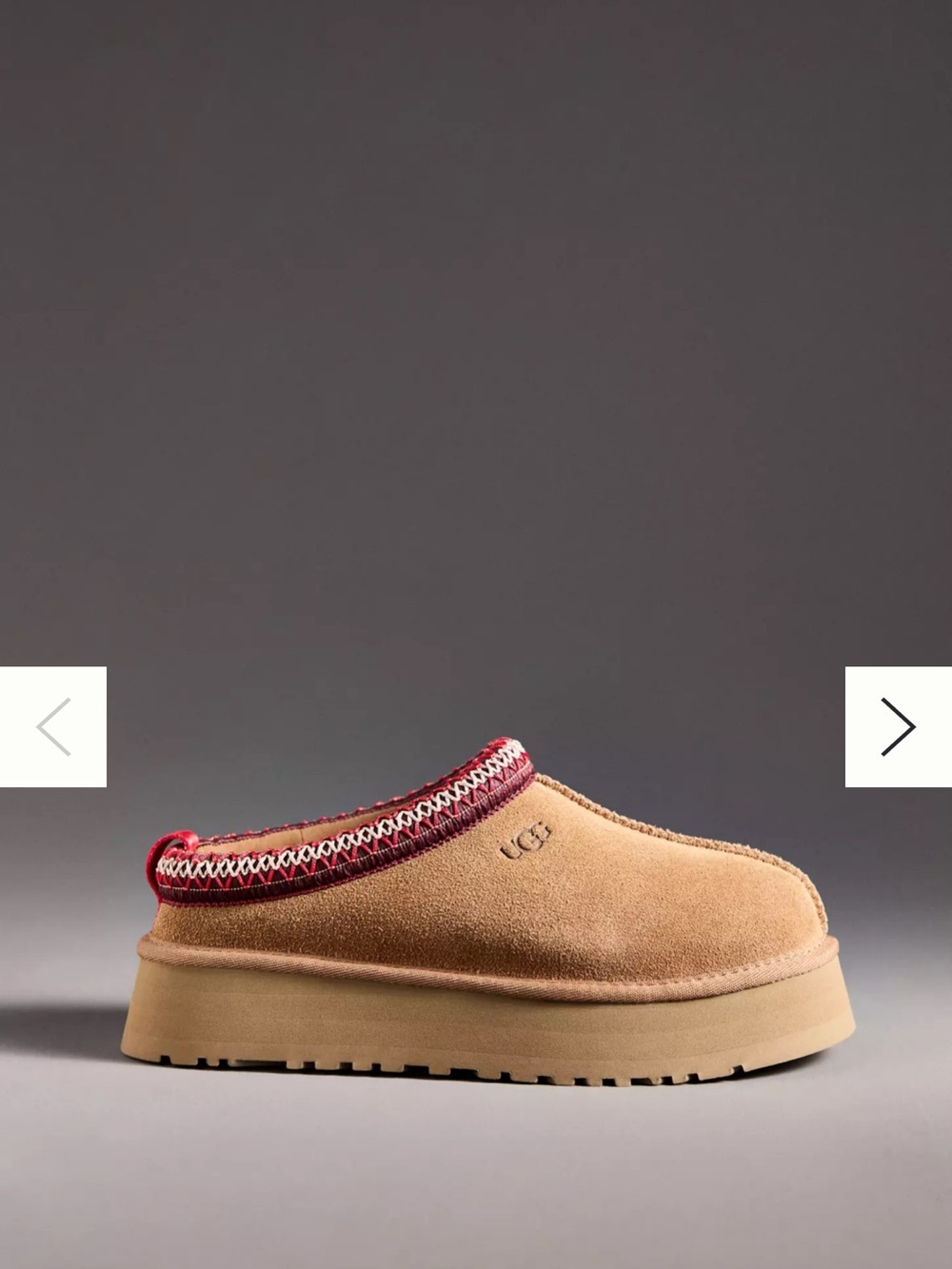 UGG Women's Tazz II Platform Suede Slip-On Clog in Chestnut size 7